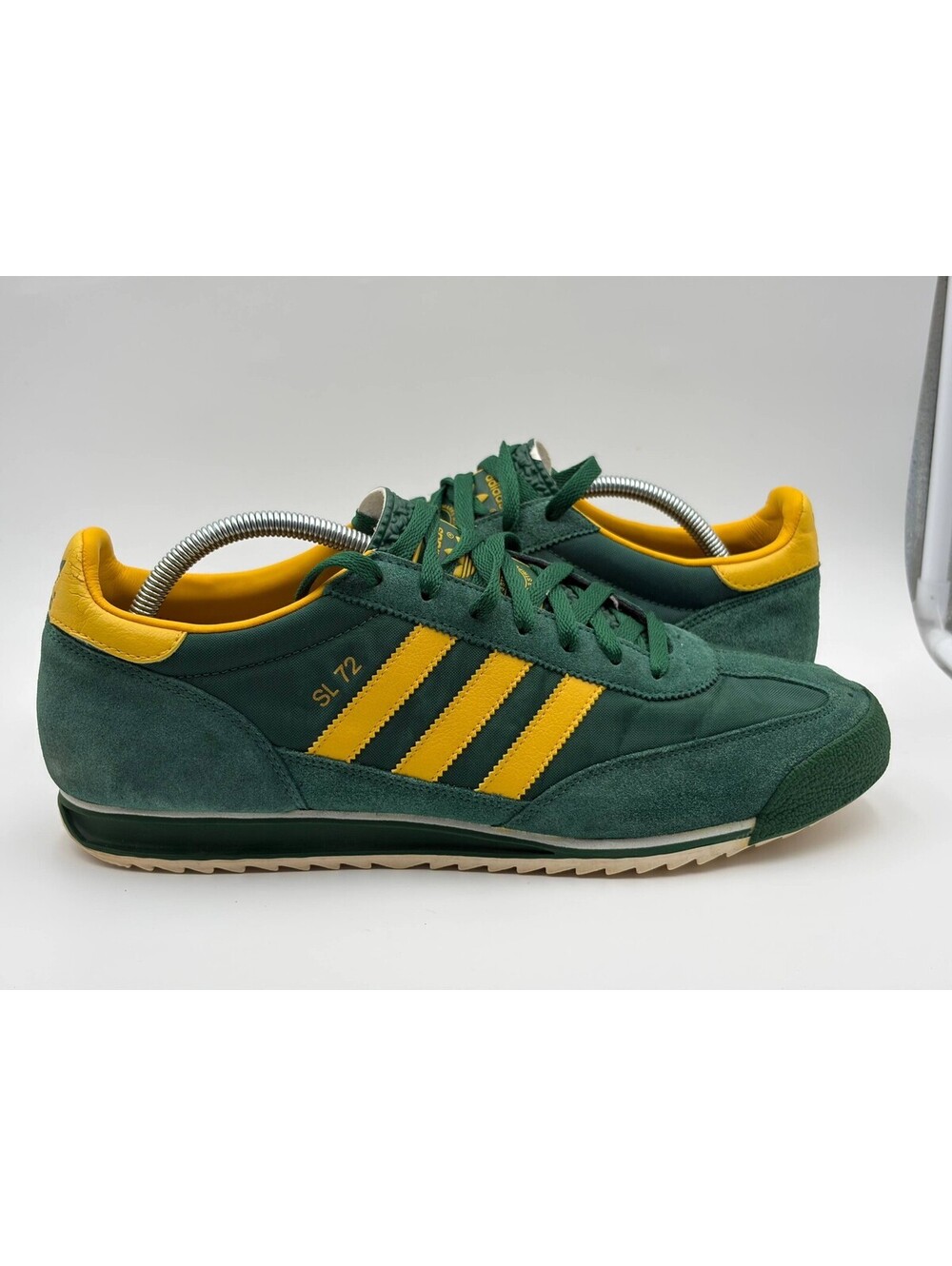 Adidas SL 72 Men’s 11.5 Green Yellow Suede Nylon Retro Sneakers 909469 2008